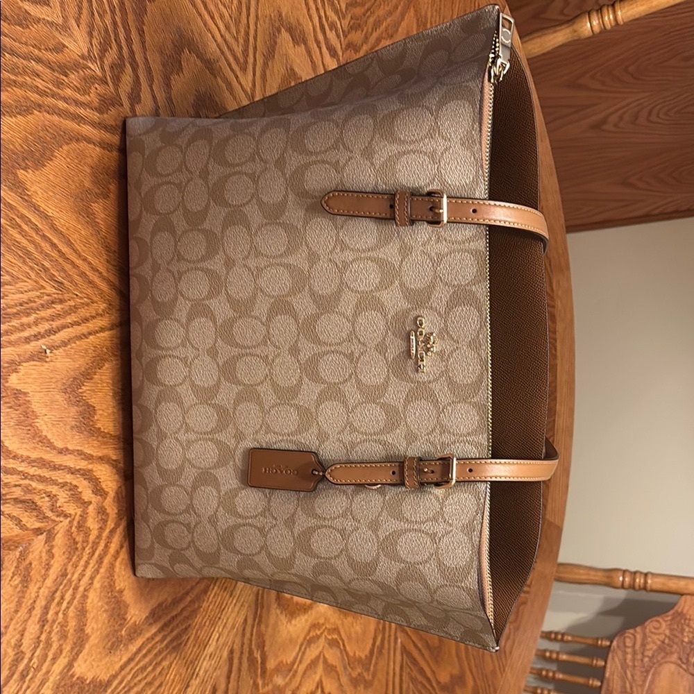 Coach Mollie Brown Monogram Tote Bag with Classic Signature Design